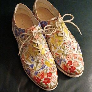 Cole Haan Multicolor Floral Women's lace up wing tips. Purchased at Cole-Haan.